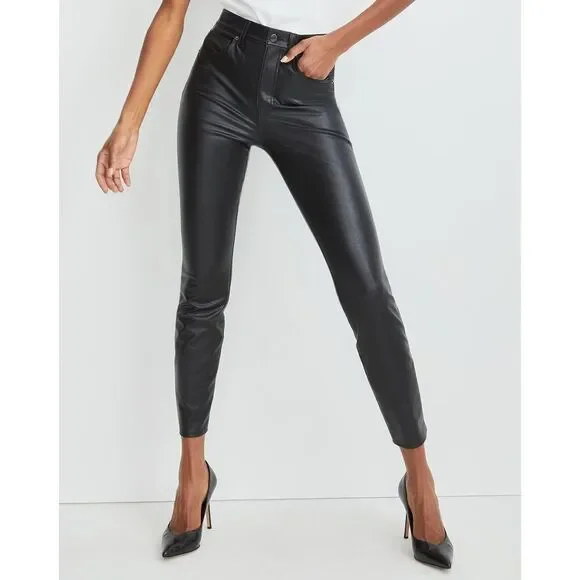 NWT VERONICA BEARD MAERA SKINNY High-Rise Stretch Vegan Leather Jeans $298